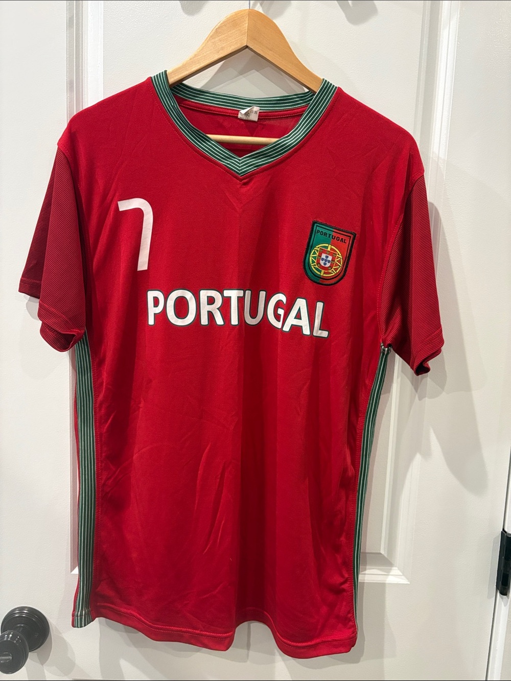 Ronaldo Portugal Soccer Jersey with Green Trim